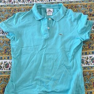 Lacoste women’s Aqua Blue Polo Shirt size 40